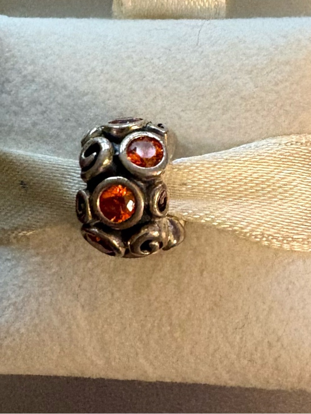 Pandora 790330OCZ Orange Crystal Charm Bead Retired